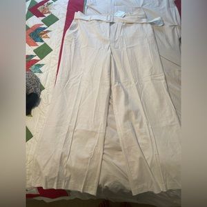 NWT Lane Bryant white linen blend wide leg pants. Size 16W